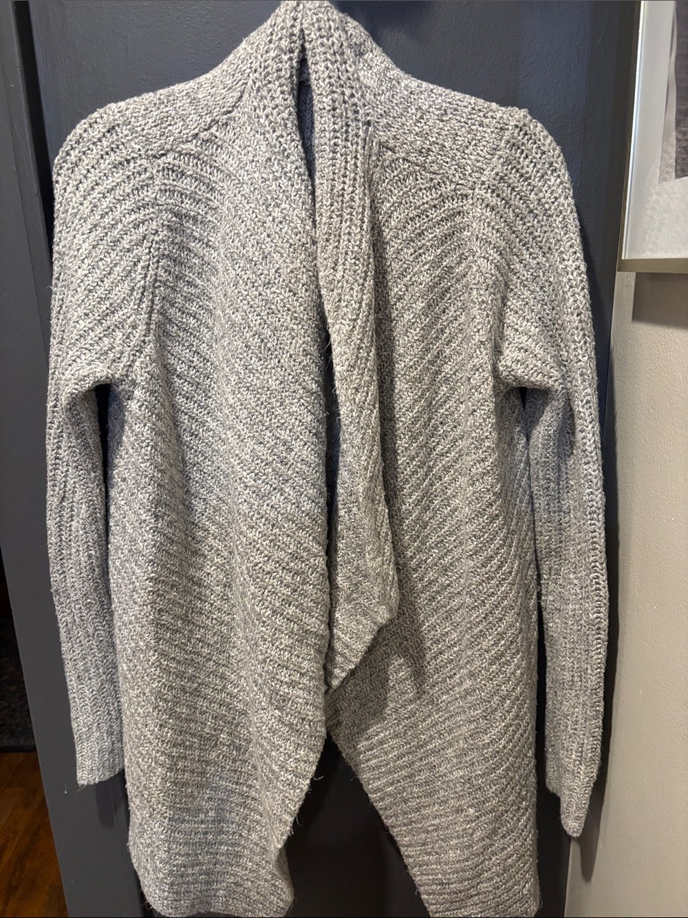 Cozy Gray Open-Front Women's Sweater Cardigan